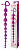 ЦЕПОЧКА АНАЛЬНАЯ цвет фиолетовый, L 280 мм D 16x20x27 мм арт. CSM-23053